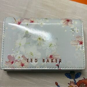 Ted Baker London Oriental Blossom Patent Leather Mini Wallet Rose Gold